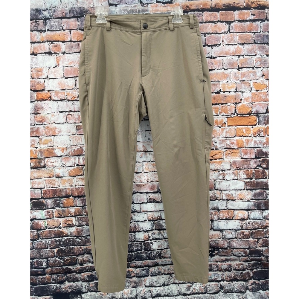 Mack Weldon Radius Flex Jogger Pants Men Small Khaki Tan Technical Stretch Taper